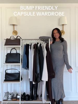 capsule wardrobe: bump friendly edition🤰 in my BlO under TikTok 🫶🏽 #bumpfriendly #capsulewardrobe #pregnancyfashion #fallfashion #pregnancyoutfit 