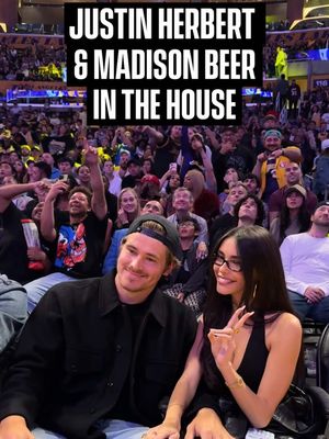 Justin & Madison courtside for the Lakers win #NBA #NFL 