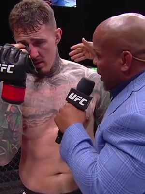 Tom Aspinall is not happy following the eye poke from Ciryl Gane 😶 #UFC #mma #tomaspinall