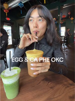 trying @Egg and CaPhe in OKC — the cutest cafe with viet egg coffee & tons of specialty matcha !!  . . . . . . . . . . #okc #eggandcaphe #okcfood #okccoffee #vietnamesecoffee 