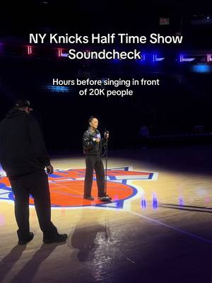 So scary but so fun…Soundcheck @The Garden for the @New York Knicks #soundcheck #performance #singing #halftimeshow #nyc 