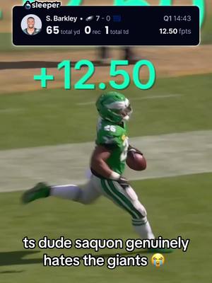Prayers for everyone who played Saquon during his revenge week 😭 #saquonbarkley #eagles #nfl #fantasyfootball 