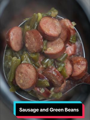 Hope this helps 🫱🏻‍🫲🏼 Sausage, Potatoes, and Green beans One pack smoked cheddar sausage 1 bag frozen green beans 1 onion diced 1 tbsp minced garlic 4-5 cleaned and diced potatoes 1 cup chicken broth In a saute pan sear sausage and onions til color Dump all ingredients into crockpot with the potatoes on bottom and cook on low for 4-6hrs or til the potatoes are fork tender and enjoy!  #crockpot #EasyRecipe #dinner #mealideas #holmescooking