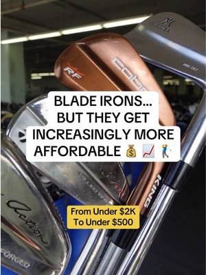 Blades are usually reserved for highly skilled players… but at those prices, we understand if high-handicappers are interested ‼️  No matter your budget, we've got the options suited to both your game and budget 🤝   👉 Visit the link in our bio to upgrade on a budget 📈   #golflife #golfaddict #golfclubs #golftok #blades 