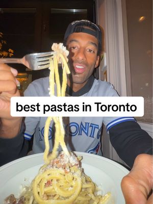 best pastas in Toronto 🍝🇨🇦 . 🍝 porzias  🍝 public gardens   🍝 bar_sugo  🍝 Contrada  🍝 gusto 101 . if I missed any, lemme know in the comments (let's Go Blue Jays 🔵🐦)!