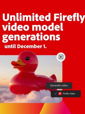 Yep, we're for real. Get unlimited generation in Adobe Firefly with Nano Banana and other top image models, plus the Adobe Firefly video model. Now until Dec 1. Learn more at the link in bio.