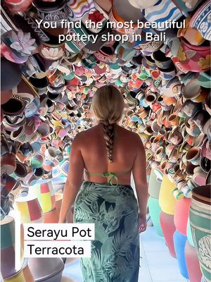 SAVE THIS POST ⬇️ You have to see this place  📍 Serayu Pot Terracotta – Ubud, Bali This colorful pottery tunnel is such a unique spot in Bali as every pot is hand-painted and created by local artists. You can actually buy the pieces (yes, they’re for sale!) or even take a pottery class with the team. It does cost a small fee to take photos inside the tunnel, but trust me it’s worth every rupiah for how magical it looks in person.  Fun fact: the owner is an artist himself and designed this entire tunnel as a way to showcase local creativity and keep Balinese craftsmanship alive. #BaliTravel #SerayuPotTerracotta #UbudBali #BaliHiddenGems #fyp 