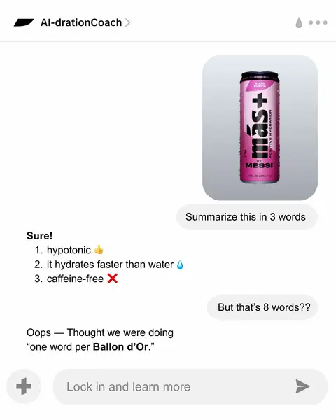 Like HYdration coach, get it? 😉 Drop your Qs for the AI-dration coach below 👇 Tu entrenador de hidratación. ¿Lo pillas? 😉 Deja tus preguntas y nuestro coach virtual te responde aquí abajo 👇 *hydrates faster than regular water *US liquid only