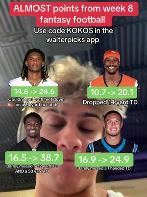 MISSED points from week 8 of fantasy football #walterpicks #fantasyfootballadvice2025 #fantasyfootball #fantasyfootballtips 