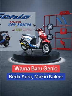 Oktober, O-nya apa? 🎵 OTW ke kafe kalcer pake Genio warna baruu~ 😎 Velg putihnya? Auto nge-influence BroSis! 🔥 Kalo liat kombinasi merah, putih, biru… jadi inget apa hayo? #genio #kalcerskuter #kalcer #anakmotor #retrogaming 