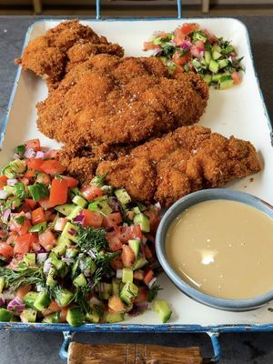 WHOLE. CHICKEN. SCHNITZEL. 🤯 #friedchicken #schnitzel #giantfood #Recipe #cooking
