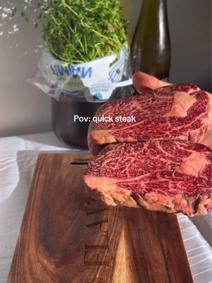 Quick steak n fries after 9-5.  Favorite meal under 15 min 🔥  Dry-aged Ribeye x sweetpotato fries!  #entrecote #FoodLover #dryaged #steak #sweetpotato 