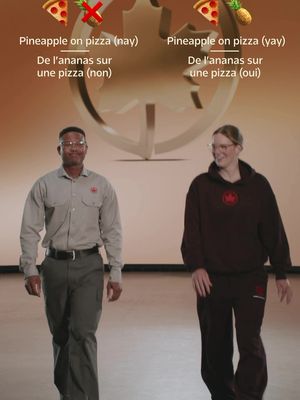 Team Pineapple or Team No Pineapple? 🍍 🍕  Watch where our @Team Canada athletes and Air Canada employees land on the matter in a game of “This or that?”    // Équipe « Avec ananas » ou « Sans ananas »? 🍍 🍕  Découvrez les préférences des athlètes d’Équipe_Canada et des employés d’Air Canada sur la question dans un jeu de « Ceci ou cela? ».