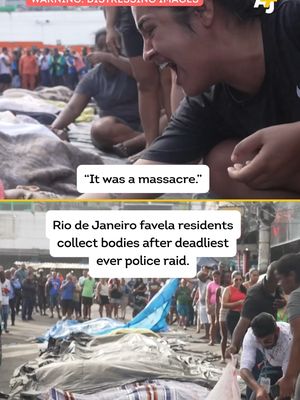 “It was a massacre.” Residents of Rio de Janeiro collected the bodies of their neighbors after a deadly police raid killed over 130 people, ahead of Brazil hosting the COP30 climate summit. It was the deadliest police operation in the city's history. #Brazil #RioDeJaneiro #PoliceViolence #PoliceBrutality #COP30 #AfroBrazilian