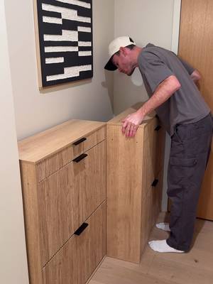 Very happy with the new entryway storage and clean hallway.  @target  - - - - #shoestorage #entryway #apartmentdecor 