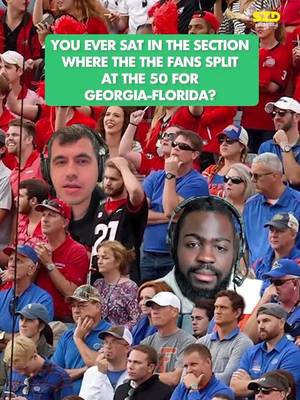The section where Florida and Georgia fans meet can get DICEY 🥊 Just ask @RJ_CFB #floridagators #georgiabulldogs #CollegeFootball