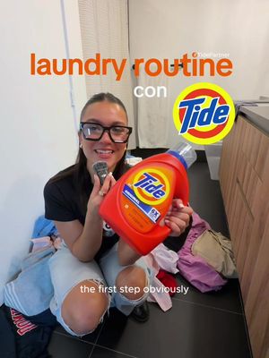 #TidePartner una newly living alone girly haciendo su laundry perooo con @Tide Laundry ’s boosted formula, asi que todo queda mejor 🧡🤞🏼