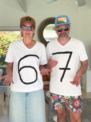 We’re so cool. 67. Why? #MamaStillGotIt #67 #halloweenlook 