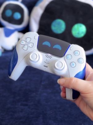 It's hard not to smile when Astro is around 😄 The Astro Bot Joyful Limited Edition DualSense controller is available starting today. #AstroBot #PS5 #DualSense #GamingOnTikTok #gamingcontroller