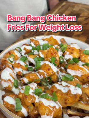 SAVE THIS ‼️ Bang Bang Chicken fries for Weight Loss! 🤯 (recipe 👇🏽) Announcements: ✅ New seasonings coming soon 👀 @SpiceX  ✅ Cookbooks on my website! (Checkem out macros included!) 💪🏽 or comment “cookbook” ✅ why you so cute?  Macros per serving yogurt ranch NOT included (x2 servings): approx 484 calories |55g P | 36g C | 11.5g F For the fries: 2 medium russet potatoes 🥔  Avocado oil spray  Salt, to taste🧂 For the chicken: 1lb chicken breast cubed Salt & pepper, to taste 🧂 1 tsp Corn starch Avocado oil spray 🥑  For the sauce  1/4 cup Light mayo 3 tbsp Sweet chili sauce 🌶️  1 tbsp soy sauce  Top w low cal yogurt ranch  Garnish green onions ENJOY 😍 . . . #icekarim #healthyrecipes #EasyRecipes #mealprep 
