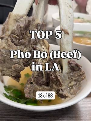 Top 5 Pho Bo (Beef) in LA! Guess the 6th spot 🤔 [Item 13 of 88] I’m sharing 88 food items and my Top 5 spots for each 😅  Previous: Roast Duck. What item do you want to see next?? Pho Saigon Republic Saigon Eden Golden Delight All About Pho Pho Saigon Pasteur #lafood #foodguide #88top5 #pho