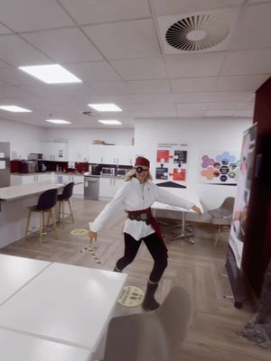 The pirate of the day…. our functional trainer was running around today helping our new starters!  #piratesofthecaribbean #halloweenlook #halloween2025  #customerservicebelike 