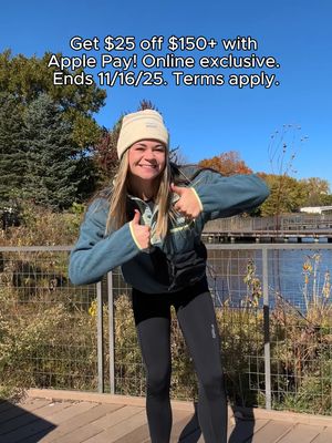 Exclusive Apple Pay offer! Get ready for crisp weather and cozy layers and enjoy $25 off $150+ when you shop with @applepay at Columbia.com. Offer ends 11/16/25. Terms apply.