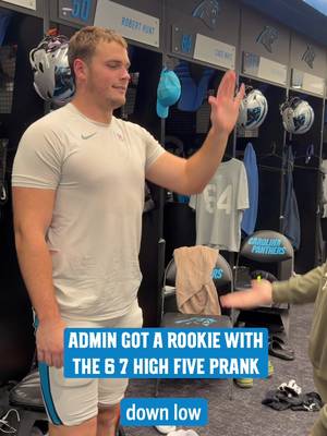 He’ll probably never want to give us a high five again 😂 #carolina #panthers #prank #67 