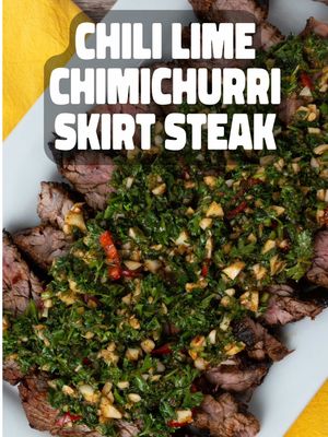 Chili Lime Chimichurri Skirt Steak just might be one of my favorite things I've ever made! 🤤 🔥