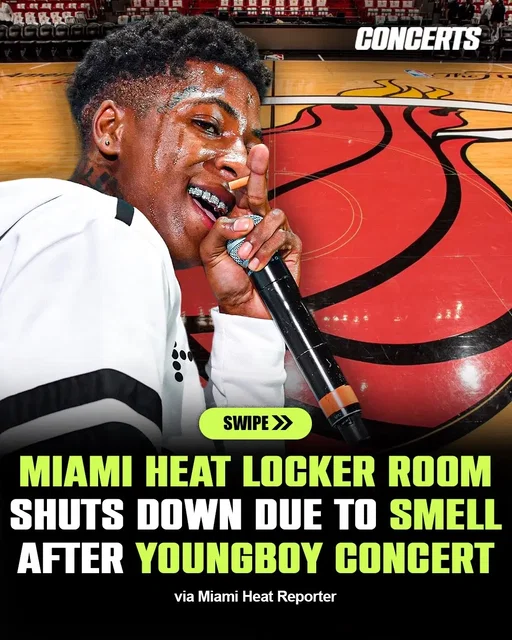 A Miami Heat reporter said the locker rooms might need to be disinfected after NBA YoungBoy’s concert 😭 YoungBoy fans are undefeated 🤣