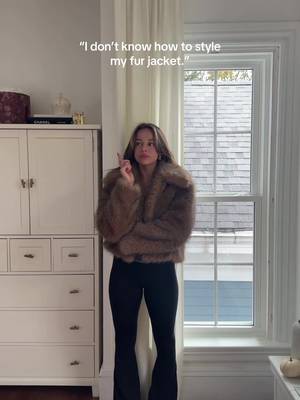 you don’t have to look boring in your fur jacket #outfitideas #outfitinspo 