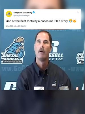 This video will always be hilarious 😂🔥 #cfb #college #football #collegefootball #coastalcarolina #funny #fyp #explore