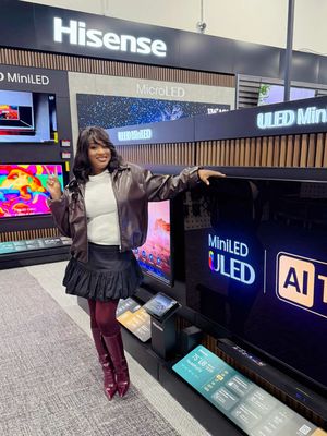 Some things you just have to see in person 👀 The @Hisense USA U8 Mini LED TV looks even better in real life the colors are vibrant, the brightness is next level, and the clarity is unreal. Built-in Google TV makes it smarter and easier to use, too. If you’re comparing options, head to @Best Buy and check it out for yourself.  #upgradeseason #ad #Hisense 