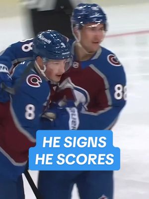 HE SIGNS. HE SCORES. #GoAvsGo #ColoradoAvalanche #NHL #AvalancheVsKnights #Necas 