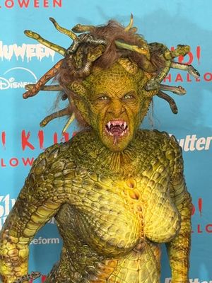 It’s Medusa! Heidi Klum debuts her costume at her Halloween Celebration in NYC.