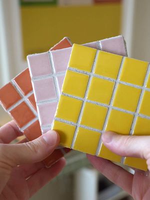 Had to try making tile coasters to match the coffee bar.   - - - - #coasters #diyprojects #diycrafts 