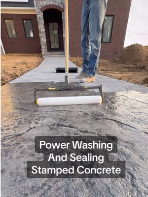 We just power washed and sealed our stamped concrete - Here are the results #build #howto #construction #DIY #contractor