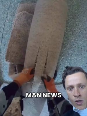 Man discovers carpet removal lifehack🐐 (via rubioflooring/ig) #oddlysatisfying #goat #reaction #homereno #LifeHack