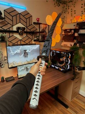 Finally got my hands on the Ghost of Tsushima Katana of Jin Sakai from @Katana US  They have some amazing collection of katanas from different anime and you can even customise your own.  I will have the link of this katana in my bio 🔗  #GamingSetup #katana #katanaus #ghostoftsushima #japanesekatana 