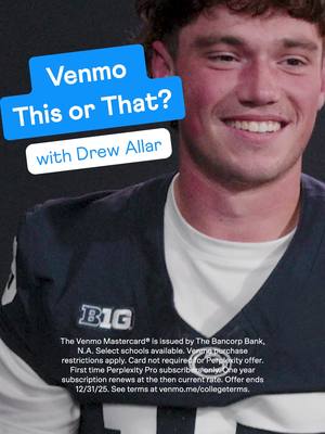 Maybe the most pressing questions @Allar.drew has ever faced in any interview 🙃  Get your college-branded Venmo Debit Card today. Plus, get 1 free year of Perplexity Pro. *Select schools available.