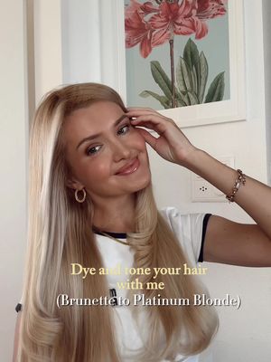 1. I dye my hair with Garnier Nutrisse 100 2. My hair is a level 4 or 5 brunette 3. The hair dye doesn’t have bleach. It’s just high lift 4. From late Autumn to spring I tone my hair because it is very yellow 5. I tone it with Garnier Olia Platinum Blonde. The colour is awesome and it doesn’t look grey If you have more questions will be happy to answer😅❤️