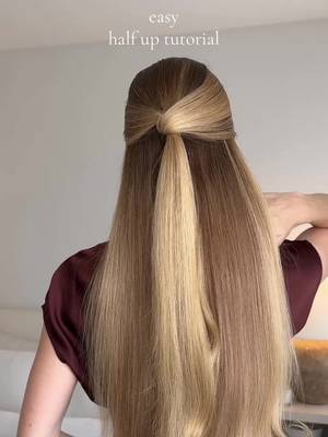 easy half up tutorial ❤️ recreate in just 60 seconds✨ #hairtutorial #halfuphairstyle #halfuphalfdown #longhairstyles #easyhairstyles  