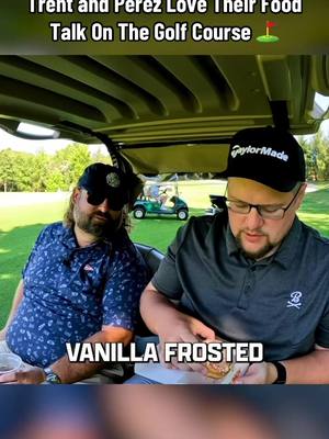 Just 2 guys talking food knowledge on the course ⛳️ @Dunkin' 