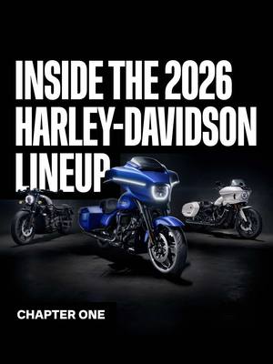 Chapter 1 of the 2026 Harley-Davidson lineup reveal is here. From the Street Glide and Road Glide to the Cruisers and Revolution Max bikes, every machine carries the pride, craft, and attitude of the people who live it every day. Hit the link in our bio to watch the Chapter 1 Reveal film. Chapter 2 drops January 14 with even more all-new models on the way. #HarleyDavidson