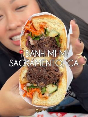 Now I don’t have to choose between a Pho or a Banh Mi 😂 We went to Banh Mi Mi for breakfast and got 2 drinks, 2 banh mi.  The Banh Mis were solid, the Pho Banh Mi was so simple but also so creative at the same time. The braised beef was so soft! It literally felt like we were eating Pho in sandwich form!  The 2 drinks were good, but the pumpkin spice flavor didn’t come thru as much as we’d like!  The pork rice bowl was so good tho. The pork has so much flavor and we both loved the pickled veggies and the side of sauce they have. Here’s everything we got: 🥖 Braised Beef Pho Banh Mi - $12 🥖 BBQ Pork - $9.25 ☕️ Pumpkin Spiced Vietnamese Coffee - $6 🧋 Pumpkin Spiced Thai Tea - $6 📍Banh Mi Mi - 2302 Arden Way, Sacramento, CA 95825