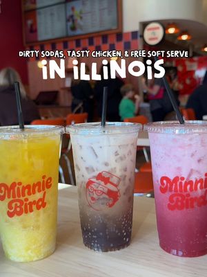 🥤 The best dirty soda spot in Illinois, @Minnie Bird, just opened a new location in Oakbrook! Go here for delicious dirty sodas, tasty chicken, and free soft serve. (ad) pssst Minnie Bird, Chicago needs a location too!! 👀 I LOVE THIS SPOT  #chicagoland #dirtysoda #oakbrookillinois #chicagoeats #chicagosuburbs 