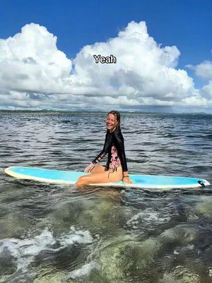 At least I had fun hehe, just need a lot of practice now! #surfing #surfgirl #siargao #traveltok 