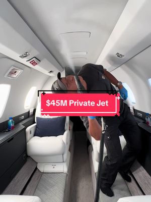 $9K/HOUR Detailing Private Jets 🚨 Today we took care of an interior detail on this Cessna Citation 12. How did we do?? #detailing #aircraftdetailing #aviation 