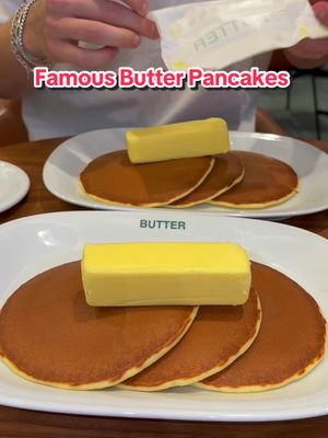 Trying the famous butter pancakes in Japan!  #pancakes #butter #japan #japanesepancake 