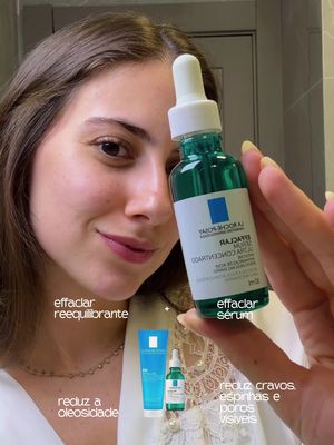 I’m just girlllll meu cuidado diário indispensável com @La Roche-Posay Brasil  effaclar reequilibrante + effaclar sérum ultra concentrado #acne #effaclar #larocheposayskincare #publi 